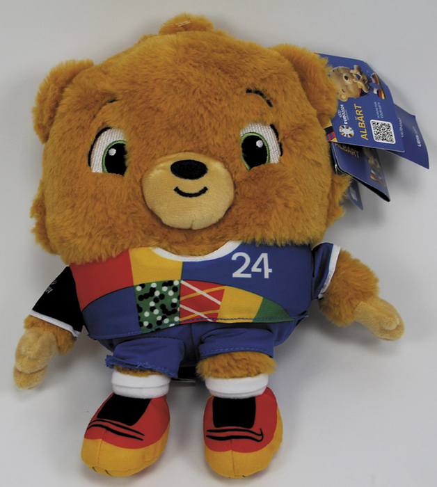 Maskottchen EM 2024  | "Albärt". Offizielles Maskottchen der UEFA Euro 2024 in Deutschland. Plüschfigur mit original Verkaufsschildchen. Höhe 30 cm.