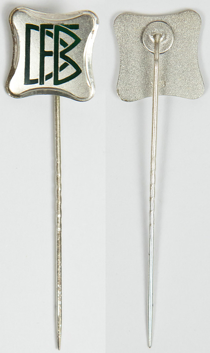  - Silver official DFB. Silver, stamped (835er Silver). Green enamelled approx 1978. 1.6x1.6 cm. From the estate of a DFB official. Condition: A-