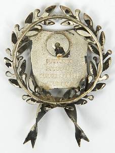 3Köln,1.FC-DFB-Meisternadel 1959/60  | Offizielle DFB-Meisterschaftsnadel von Leo Wilden für den Zweiten der Deutschen Fußballmeisterschaft 1959/60 1.FC Köln. Silber (gepunzt 835er), grün emailliert. Rückseite mit Aufschrift „Deutsche Fussball-Meisterschaft 1959/60“. 4x3 cm. - Bild 3