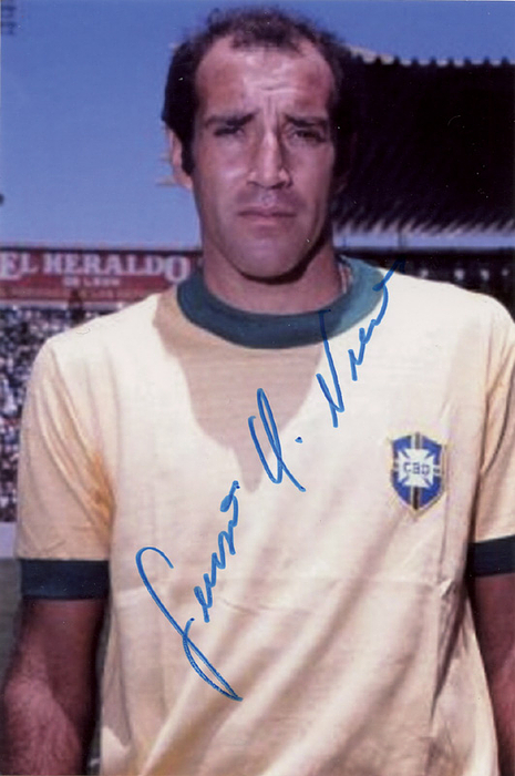 Gerson  | Signiertes Farb-Foto  (10x15cm) mit Signatur von Gerson. Fussball-Weltmeister 1970 mit Brasilien.