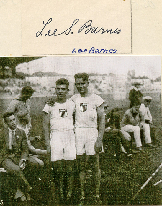  - Autograph Olympa 1924 athletics. Lee S. Barnes Condition: A-