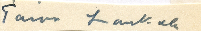 Loukola, Toivo  | (1902-1984) Blancobeleg mit Originalsignatur von Toivo Loukola (FIN). Goldmedaille bei den Olympischen Spielen 1928 über 3000m Hürden. 6,5x1 cm.