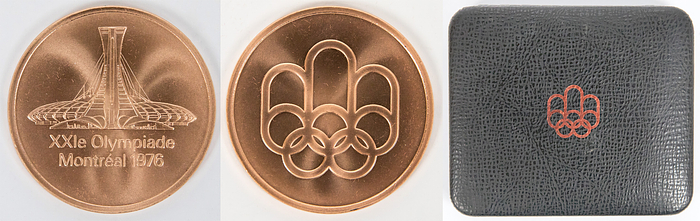Teilnehmermedaille 1976  | XXIe Olympiade Montreal 1976. Bronze (4,5cm). In original Präsentationsbox.