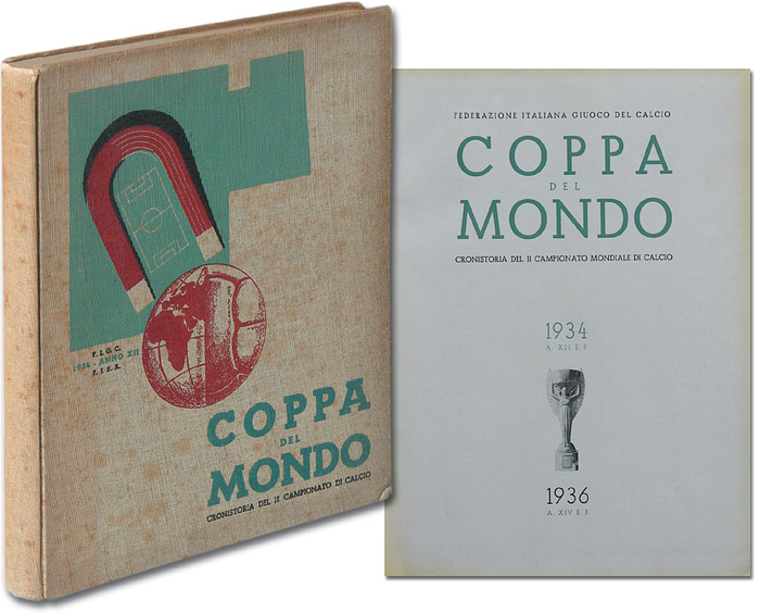Coppa del Mondo 1934  | Coppa del Mondo 1934. Cronistoria del II Campionato mondiale di calcio. (Übersetzung: Weltpokal 1934. Chronik der 2. Fußball-Weltmeisterschaft).
