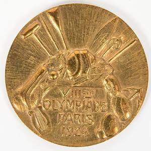 Siegermedaille 1924  | Bronzemedaille der VIII. Olympischen Spiele 1924 von Paris für einen 3.Platz. 5,5 cm. Bronze. - Bild 3