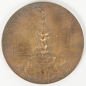 Winner´s medal: Olympic Games 1920  Antwerp - Winner´s medal: Olympic Games 1920: Bronze medal from the VII Olympic Games 1920 in Antwerp for third place.  Bronze, 6 cm (design by Josué Dupon). --Only 400 examples of this medal were produced. Condition: A - Bild 2