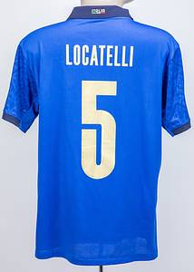 Italien - Trikot 2021 EM Locatelli  | Original match worn/ issued Spielertrikot von Italien mit der Rückennummer 5. Getragen von Manuel Locatelli am 11.07.2021 im Finale der Fußball Europameisterschaft gegen England. Italien - England 1:1, 3:2 n. E. Barella ist Fußball Europameister 2021. Status:AAC. - Bild 3