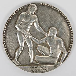 Siegermedaille 1924  | Silbermedaille der VIII. Olympische Spiele 1924 von Paris für einen 2.Platz. 5,5 cm Gewicht 79 Gramm. Silber, (Randpunze "2 Argent"). - Bild 2