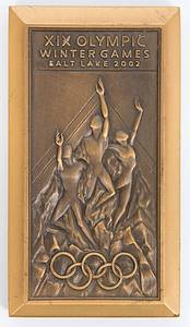 Athlets Participation Medal  Olympic Games 2002 - Official participation medal for athletes at the 19th Olympic Winter Games von Salt Lake City 2002. Bronze, 9 x 5 cm. The medal was given to athletes who participated in the Olympic Games 2002. Coaches, journalists and volunteers got a smaller medal. Condition: A- - Bild 2