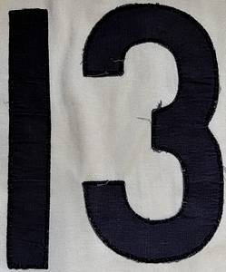  - Original match-worn Germany player shirt with the number 13. Worn by Dietmar Danner in a match during the 1976 European Championship in Yugoslavia. The shirt comes from the collection of a former DFB (German Football Association) staff member. Status ABA jersey, long-sleeved; size M; DFB crest embroidered; player number sewn on; polyester-cotton blend; made in West Germany. Condition: A - Bild 4