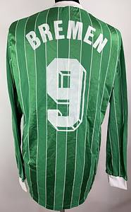 Bremen,Werder - Trikot 1988  | Original match worn Werder Bremen Spielertrikot mit der Nummer 9.Getragen in einem Bundesligaspiel von Karl Heinz Riedle in der Saison 1988/1989. Status:ABC. - Bild 9