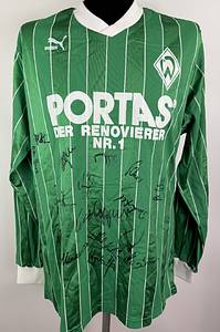 Bremen,Werder - Trikot 1988  | Original match worn Werder Bremen Spielertrikot mit der Nummer 9.Getragen in einem Bundesligaspiel von Karl Heinz Riedle in der Saison 1988/1989. Status:ABC. - Bild 10