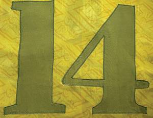 Brasilien  - Trikot 1993  | Original match worn  Spielertrikotder Brasilianischen Nationalmannschaft mit der Nummer 14 von Cleber. Getragen in einem Länderpsiel in der Saison 1993/1994.Status ABC. - Bild 2