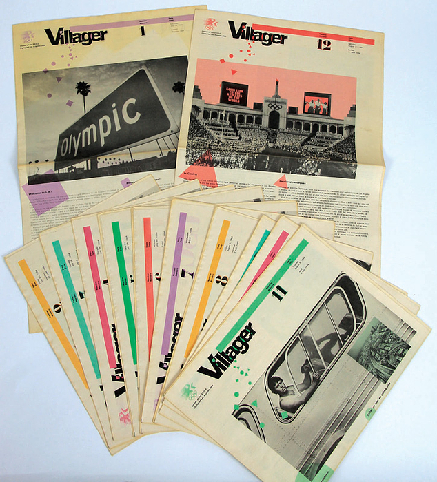 Villager  | Villager. Games of th XXIIIrd Olympiad Los Angeles 1984. No. 1 - 12. Complete Set! Offizielle Zeitung für das Olympische Dorf.