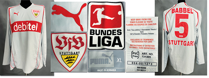 Stuttgart, VfB - Trikot 2004/2005  | Original match worn VFB Stuttgart Spielertrikot mit der Nummer 5. Getragen von Markus Babbel im Bundesliga Spiel gegen den VFB Stuttgart am 11.12.2004. Status:AAA