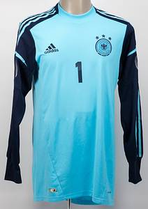 Original match worn DFB Torwart-Trikot mit der Rückennummer 1. Getragen von Manuel Neuer am 14.08.2013 im Freundschaftsspiel gegen Paraguay. Deutschland - Paraguay 3:3. Status:AAB. - Bild 2