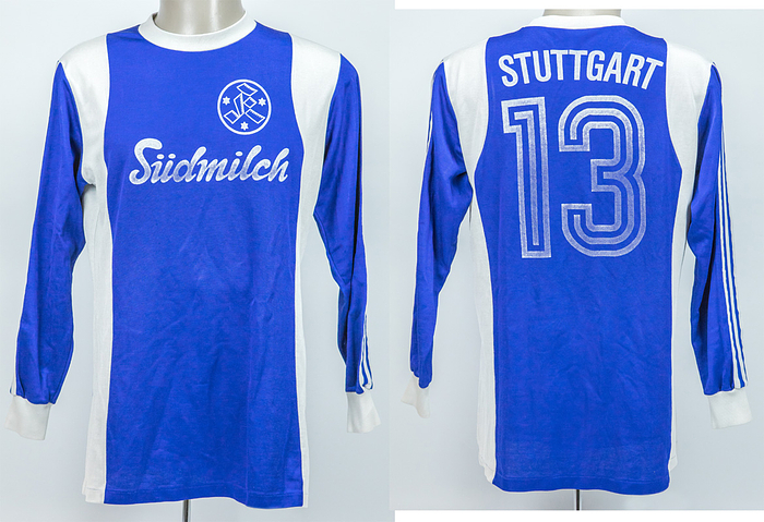 Original match worn / issued Spielertrikot von den Stuttgarter Kickers mit der Rückennummer 13. Getragen von Werner Weist in einem Spiel der 2. Fußball Bundesliga in der Saison 1977 / 1978. Status:ABA.